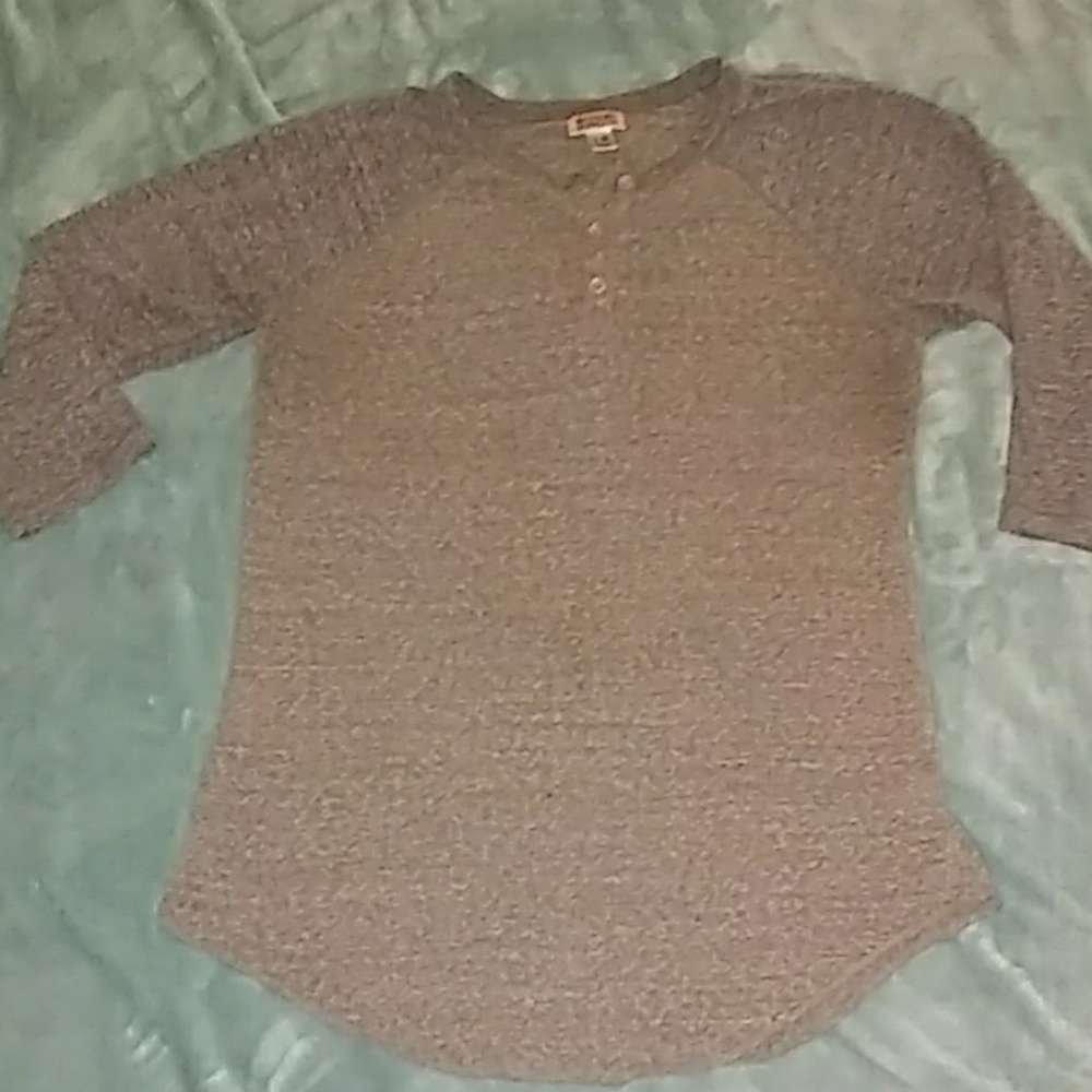 Mossimo 3/4 sleeve heather brown shirt Medium